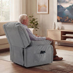 Fauteuil releveur électrique massage et chauffage avec repose-pied, dossier inclinable, télécommande et poche latérale