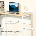 Bureau d'Angle avec 2 Tiroirs, 120 x 60 cm, Bureau en L avec 3 Compartiments Ouverts, Table Informatique pour Étudier, Travailler, Chambre, Maison, Chêne Clair