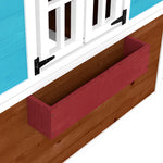 Cabane enfant extérieur maison enfant extérieure avec porte fenêtres et jardinières 114 x 126,4 x 135 cm Marron
