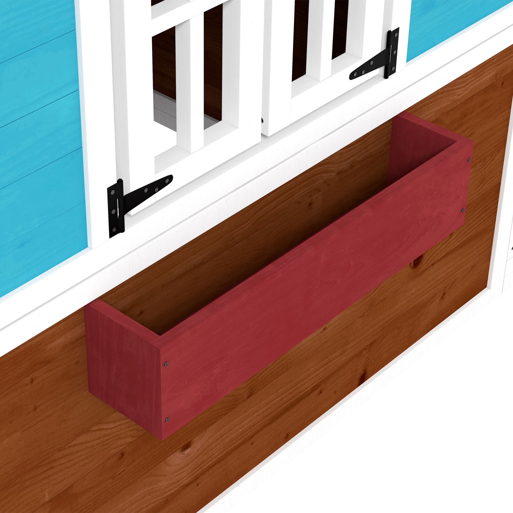 Cabane enfant extérieur maison enfant extérieure avec porte fenêtres et jardinières 114 x 126,4 x 135 cm Marron