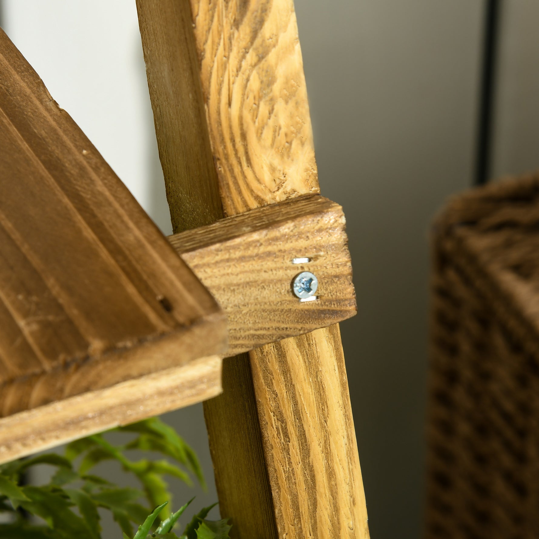 Étagère à plantes en bois forme pyramidale échelle pliante avec 3 étagères 60 x 37 x 93 cm marron