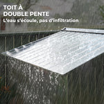 Abri de Jardin 2,42 m² - Remise pour Outils avec Kit de Fondation - Cabanon Porte Verrouillable - Tôle d'Acier Gris