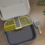 Bac à litière pour chat maison de toilette pour chat couvercle supérieur verrouillable et ouvrable 50 x 50 x 39 cm crème