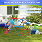 Dôme d'escalade enfant cage d'escalade structure en métal charge max. 180 kg assemblage facile 183 cm multicolore