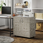 Armario de oficina de 2 niveles, mueble de almacenamiento de oficina con 2 puertas, cerraduras y llaves, 80x40x80cm, gris