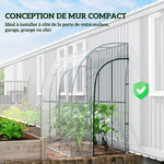 Serre de jardin adossée, serre de balcon, bâche renforcée PVC, 2 portes enroulables, 214 x 118 x 212 cm, transparent