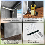 Abri de jardin 2 x 2 x 2 m abri vélo extérieur avec cadre en acier galvanisé, imperméable et résistant aux UV - gris