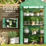 Serre de Jardin Balcon étagère Serre 4 Niveaux 90L x 49l x 160H cm Acier galvanisé bâche Amovible PE Haute densité Vert