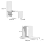 Étagère de bureau modulable, organisateur de bureau multifonctionnel, 2 pièces, MDF, blanc