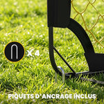 But de football Pop-up Portable et Pliable avec 4 Piquets de Sol et Sac de Transport, Sans Montage, 150x110x110cm, Jaune