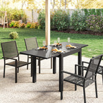 Table de jardin extensible table extérieur pour 4-6 personnes avec rallonge auto-stockée aluminium 80-160 x 80 cm noir