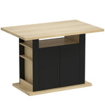 Tavolo da pranzo isola centrale cucina con ampio piano di lavoro 4 persone armadietto 4 ante 110 x 70 x 75,5 cm nero