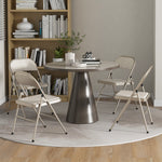 Lot de 4 chaises pliantes chaises de salle à manger portables cadre en acier dim. 45l x 46P x 78H cm beige