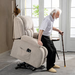 Fauteuil releveur électrique massage et chauffage avec repose-pied, dossier inclinable, télécommande et poche latérale
