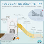 Toboggan pour enfants 5 en 1 avec panier de basket escalade télescope espace de rangement 70 x 177 x 92 cm gris