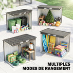 Abri de jardin 2,3m² - pour Outils - cabanon Porte verrouillable - dim. 191L x 130P x 166,5-183H cm - acier