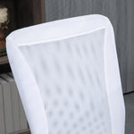 Chaise de bureau ergonomique hauteur réglable piètement chromé pivotant 360° revêtement maille blanc