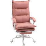 Fauteuil de bureau massant et chauffant, chaise de bureau, hauteur réglable, dossier inclinable, 66x74x121,5cm rose