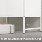 Meuble sous lavabo, meuble de salle de bain avec 2 portes à fermeture douce et étagère réglable, blanc