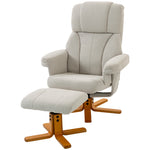 Recliner chair with footrest, relaxation chair, reclining backrest, padded seat, 79x80x104cm, cream