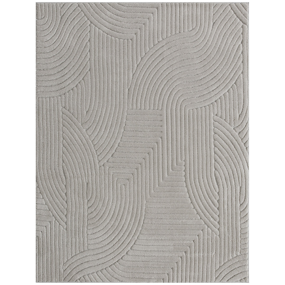 Tapis salon 160 x 120 cm, tapis à poils épais géométrique, moelleux et antidérapant, gris