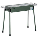Barbecue au charbon de bois avec 2 grilles portable BBQ Grill sur Pieds amovibles2 paniers latéraux, 94L x 39l x 70H cm