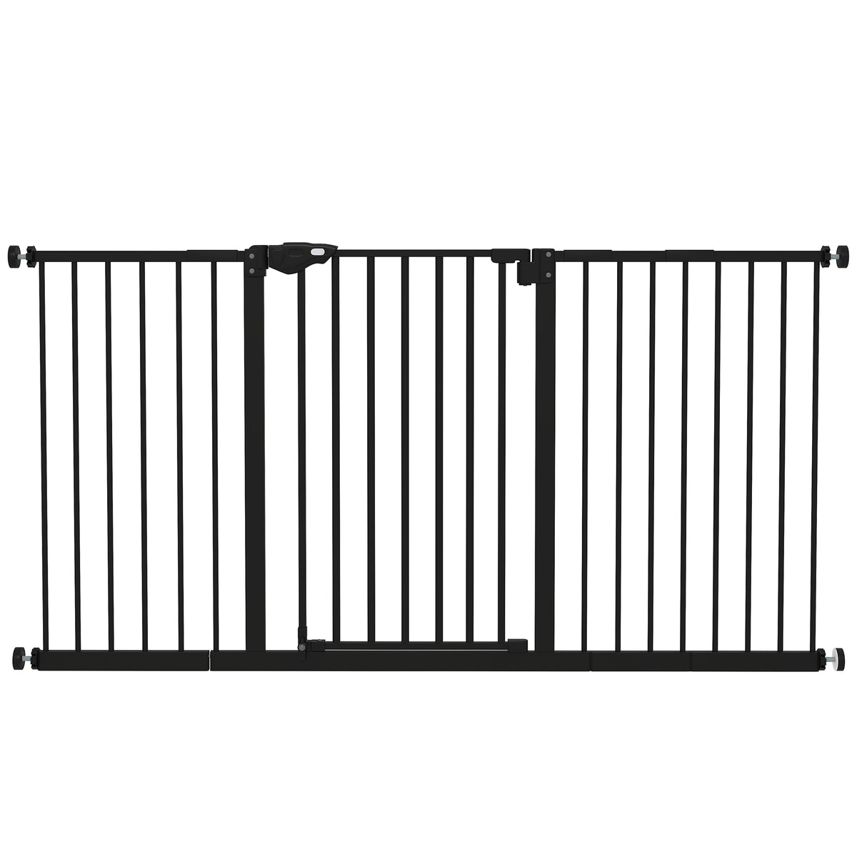 Barrière de sécurité animaux porte fermeture automatique système de double verrouillage sans perçage 3 extensions noir