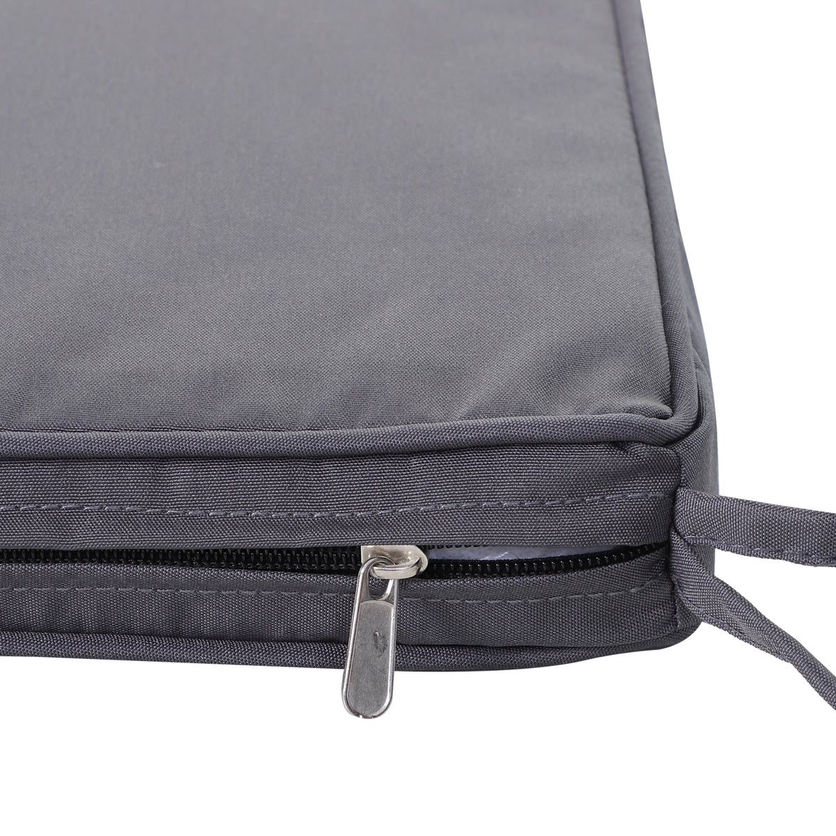 Lot de 2 Coussins de chaise de jardin Coussin chaise extérieur Coussins d'assise déhoussables Rembourrage 5 cm Tissu Polyester dim. 45L x 45l cm Gris foncé