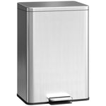 Poubelle de Cuisine 20 L en Acier Inoxydable, Poubelle avec Pédale, Couvercle à Fermeture Douce, Argenté