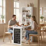 Bureau avec rangement pliable murale rabattable avec bibliothèque poste de travail tableau à craie et étagère réglable