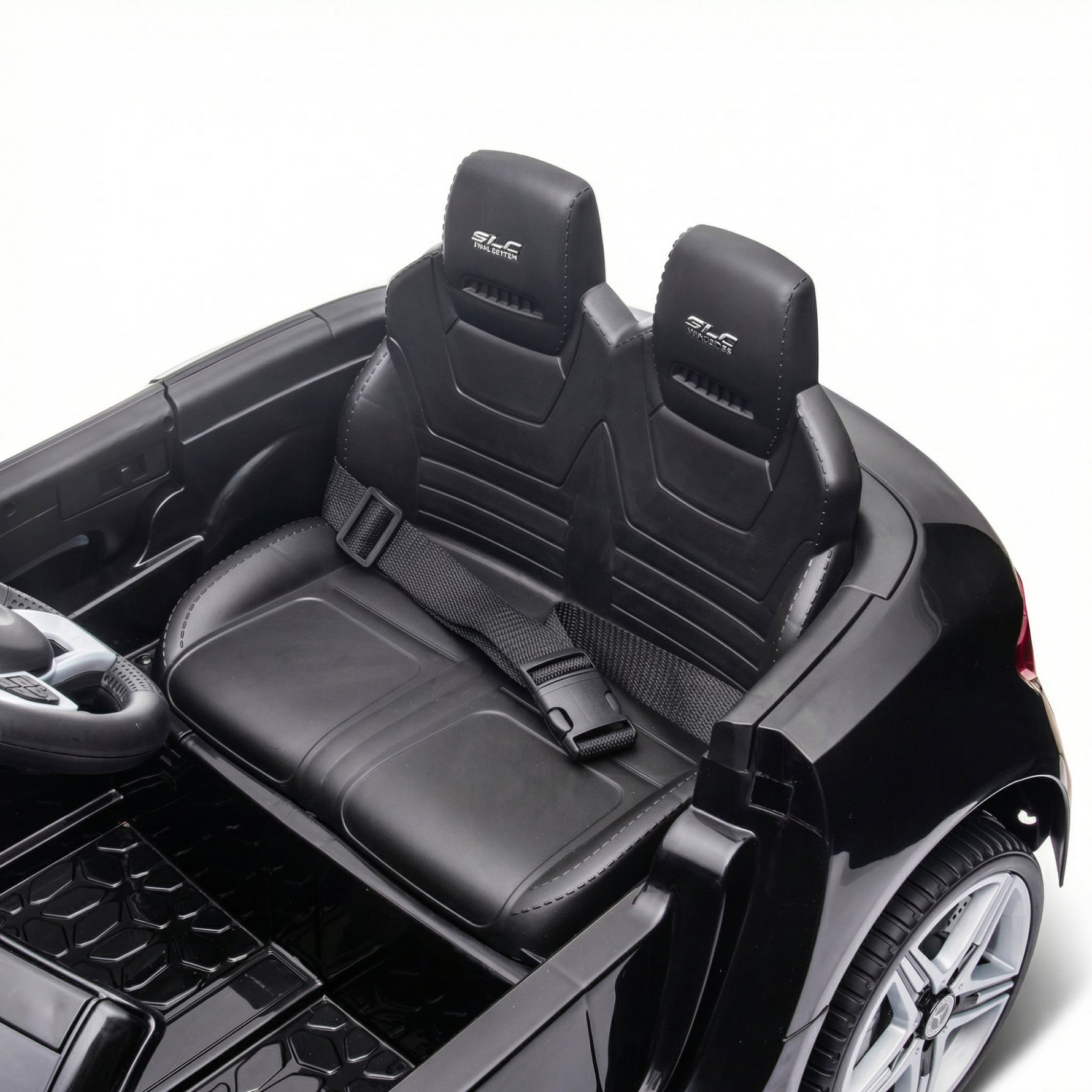 Voiture électrique enfants licence Mercedes SLC 300 12V V. Max. 5 Km/h effets sonores lumineux télécommande noir