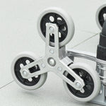 Diable escalier pliant en aluminium avec 6 roues et sangle - charge de 70 kg avec - argent et noir