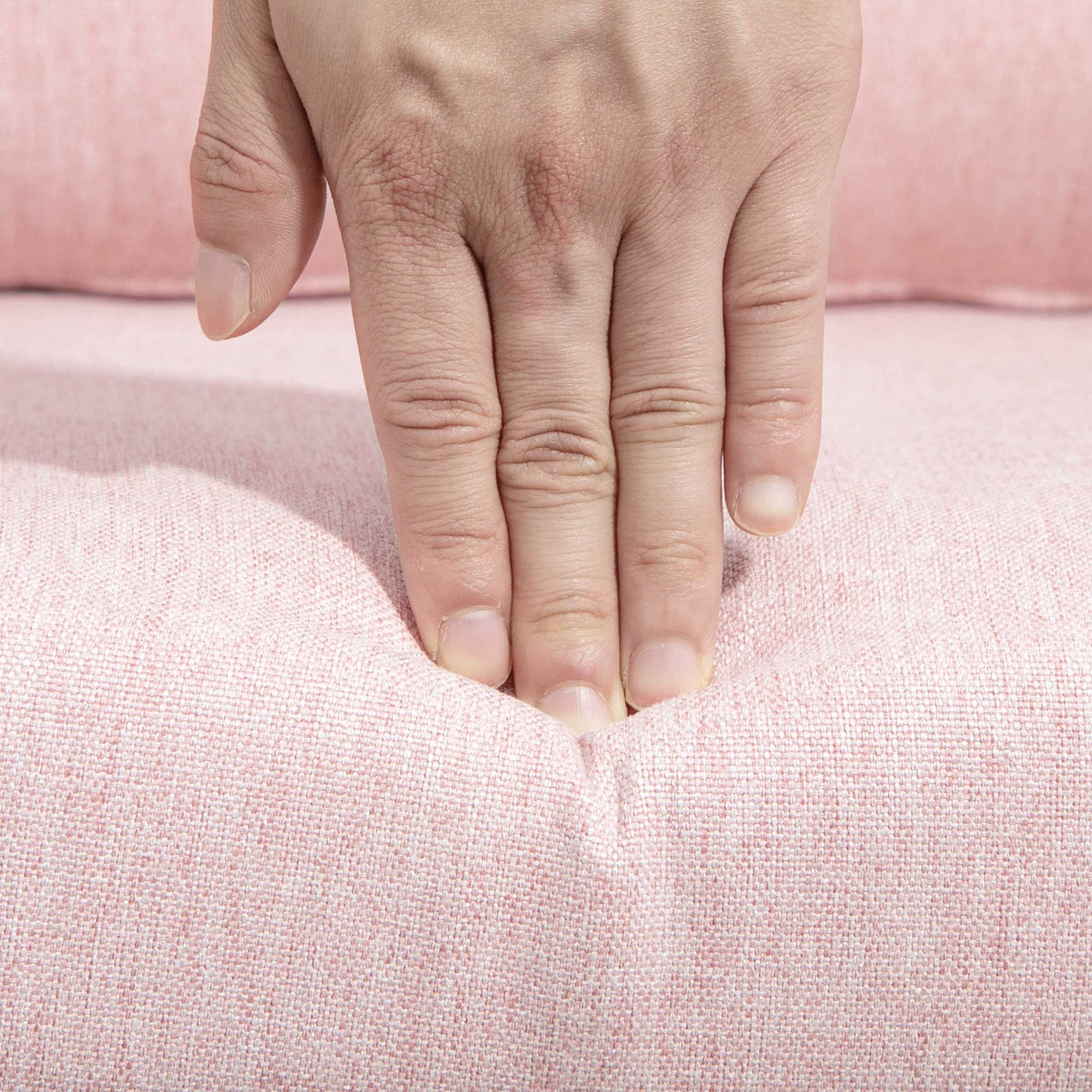 Fauteuil de salon coussins lombaires hauteur réglable pivotant 360° piètement en métal rose