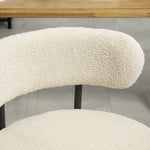 Juego de 2 sillas de comedor con respaldo de tela y patas de acero 51 x 51 x 76 cm beige negro