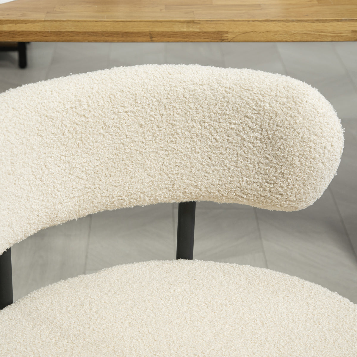 Juego de 2 sillas de comedor con respaldo de tela y patas de acero 51 x 51 x 76 cm beige negro