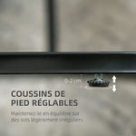 Lot de 2 tables basses tables d'appoint gigognes en acier et plateau MDF aspect marbre - table ronde et ovale - noir