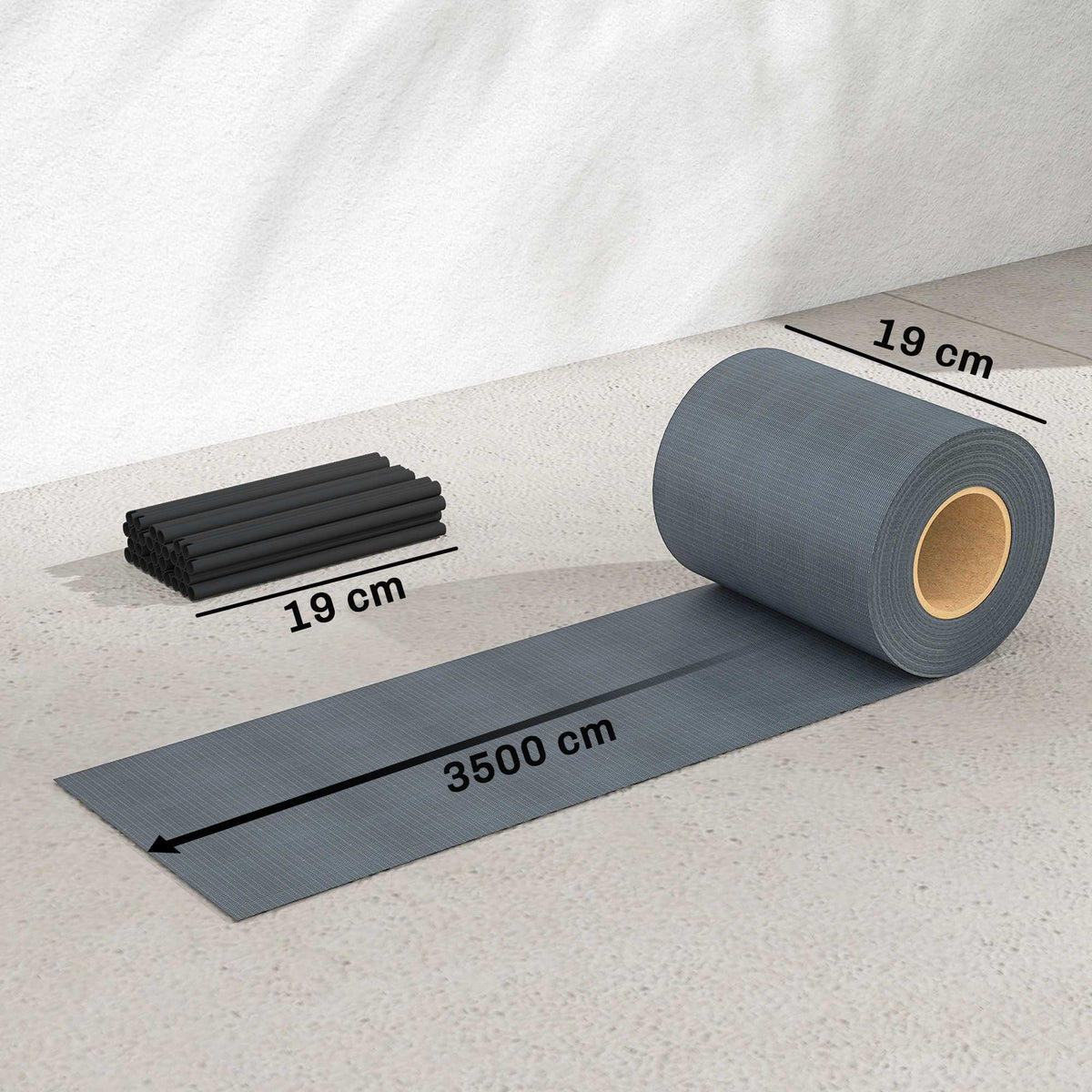 Brise-vue PVC Rouleau Occultant 140m Bande de Protection Visuelle 450g/m² 120 Clips de Fixation Imperméable Gris