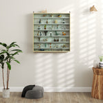 Vitrine pour collection vitrine murale 80 x 9,5 x 83 cm 6 étagères réglables en hauteur 2 portes coulissantes en verre