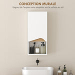 Armoire murale de salle de bain avec porte à fermeture douce, étagère réglable et compartiment ouvert, 30x17x67cm, blanc