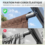Toile de toit pour pergola tonnelle rétractable de 4 x 3 m - toile uniquement 350 x 260 cm café