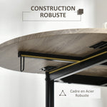 Ensemble table ovale extensible et 2 chaises - table à rabats - métal et MDF - noir et naturel