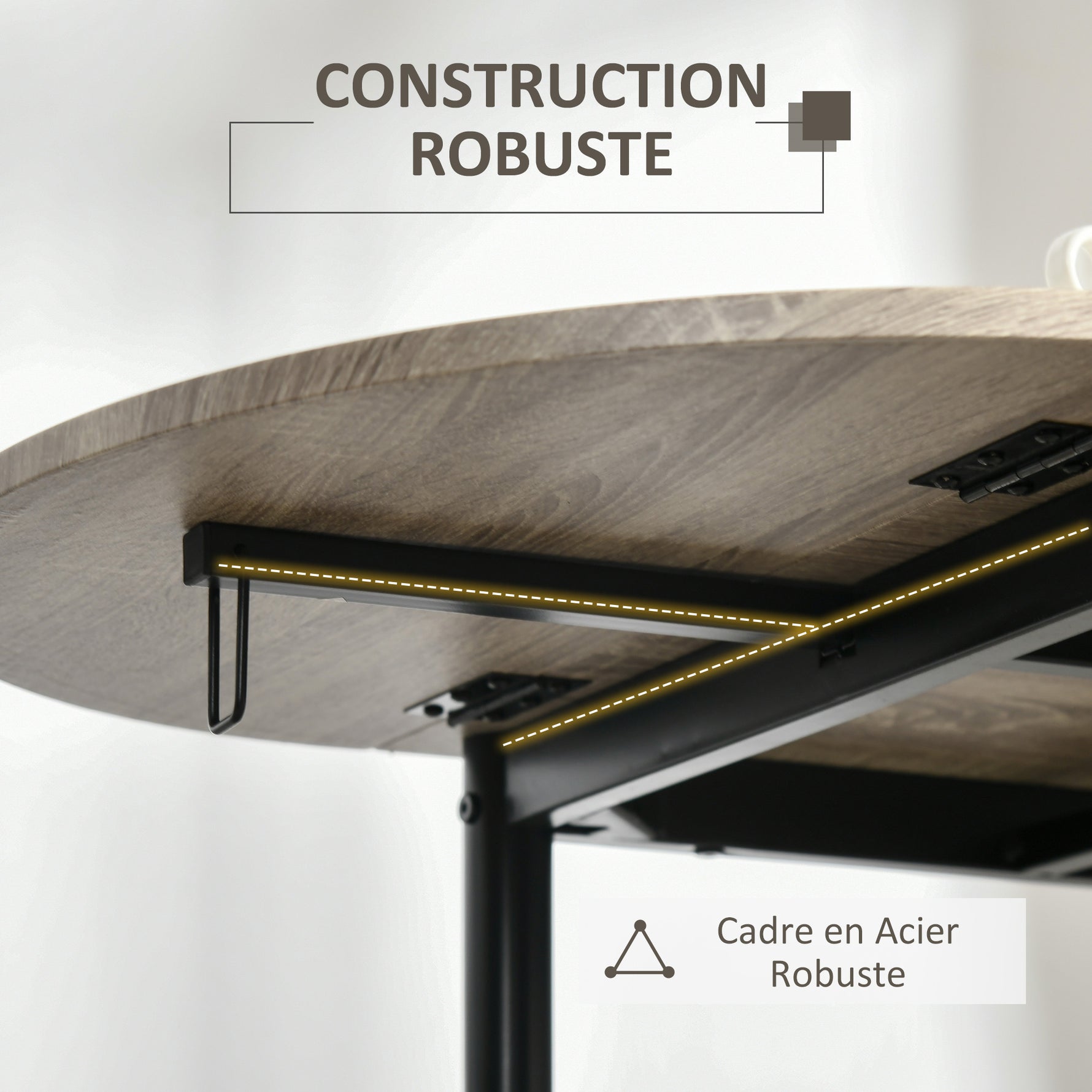 Ensemble table ovale extensible et 2 chaises - table à rabats - métal et MDF - noir et naturel