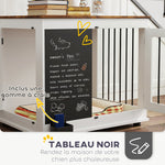 Cage pour chien cage chien intérieur avec 2 portes tableau noir pour chiens taille moyenne 20 kg 80 x 60 x 70 cm blanc