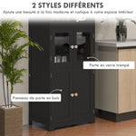 Armoire de cuisine buffet cuisine vaisselier meuble de rangement multi-rangements dim. 60I x 30P x 162H cm noir