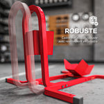 Lève moto béquille d'atelier béquille moto bloque roue 17 à 21 pouces patins antidérapants métal 60 x 55 x 43 cm rouge