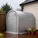 Abri de Jardin Tente de Stockage Acier Galvanisé & 160g/m² PE Anti-UV pour Moto et Tondeuse 159x240x185cm Gris Clair
