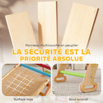 Triangle d'escalade enfant avec rampe réversible toboggan bascule et structure d'escalade multicolore