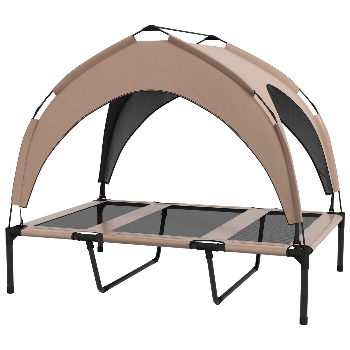 Lit pour chien chat sur pieds lit chien surélevé velum anti-UV oxford sac de transport 106 x 76 x 94 cm café