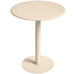 Tavolo da Pranzo Rotondo per 2 Persone Ø60 cm, Moderno con Base Rotonda, Struttura in Acciaio, per Interni ed Esterni, Beige