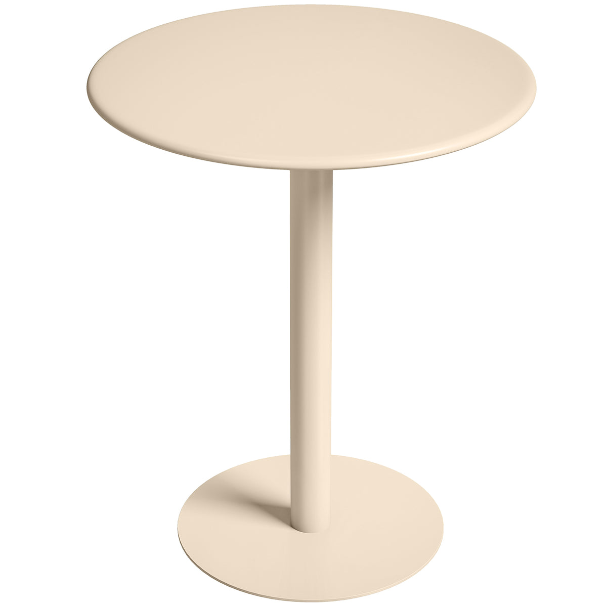 Tavolo da Pranzo Rotondo per 2 Persone Ø60 cm, Moderno con Base Rotonda, Struttura in Acciaio, per Interni ed Esterni, Beige